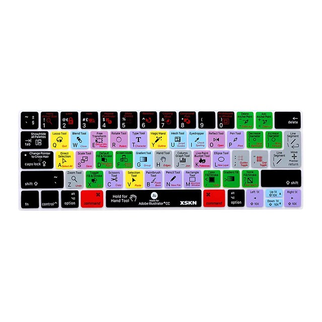 Xskn Illustrator Cc Shortcut Silicone Keyboard Skin And Touchbar Protector For 16 New Macbook Pro 13 3 15 4 With Touch Bar Retina Us Eu Layout 21 13 64