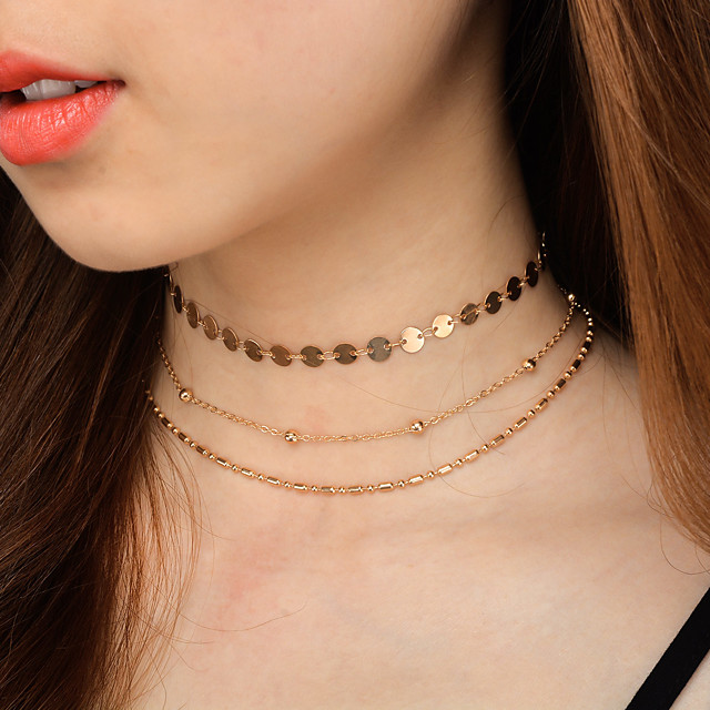 Femme Collier Choker / Ras de Cou Collier Chaîne Géométrique dames