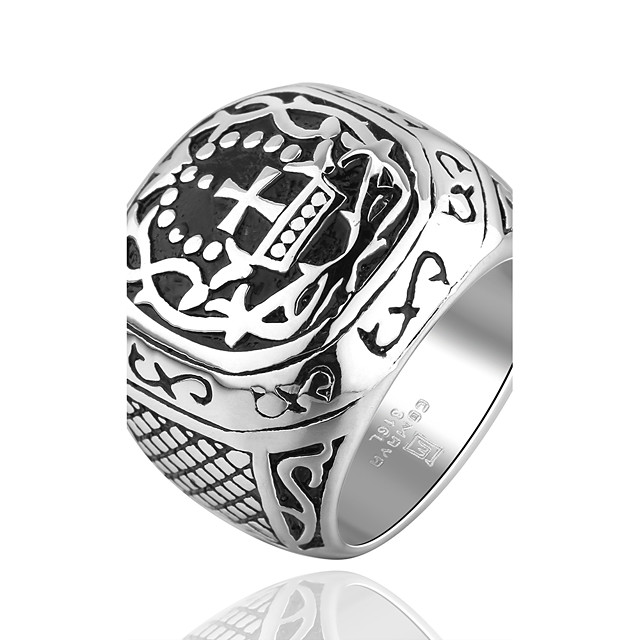 Men's Knuckle Ring Jewelry Silver Stainless Steel Alloy Geometric Skull ...