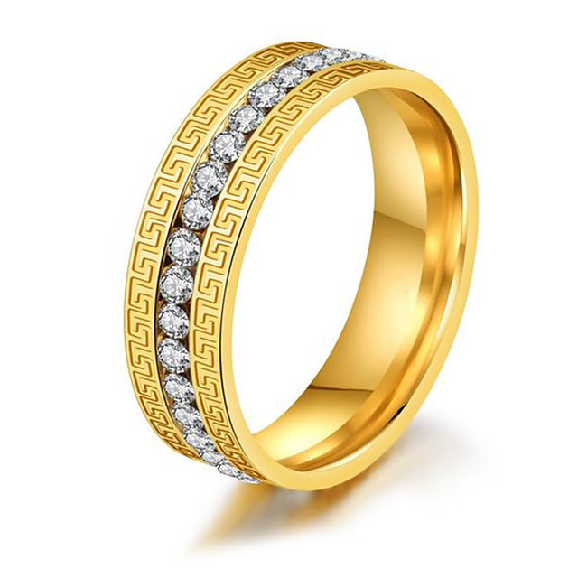Women's Band Ring spinning ring Groove Rings Gold Silver Stainless
