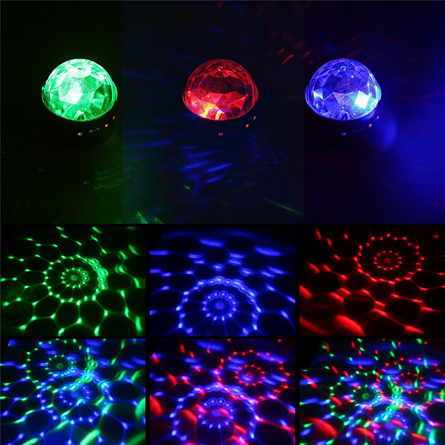 USB Sound Control Crystal Magic Ball Disco Lamp Portable Mini DJ Party