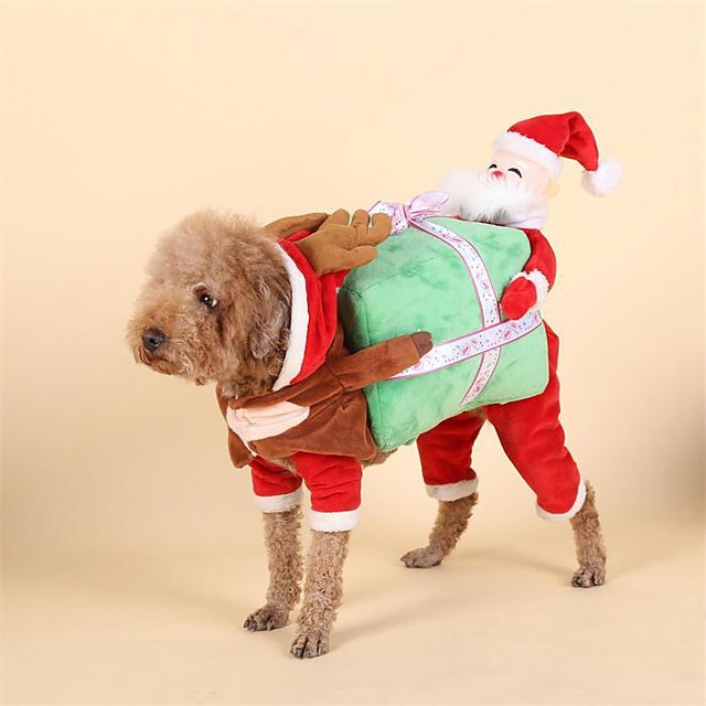 Cachorro Fantasias Natal Natal Natal Inverno Roupas para Cães Vermelho ...