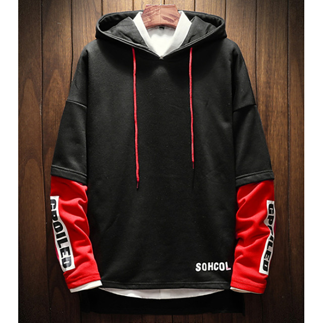 Hombre Sudadera Letra Con Capucha Manga Larga Negro Rojo S M L XL XXL XXXL  XXXXL XXXXXL 6795346 2020 – €30.79