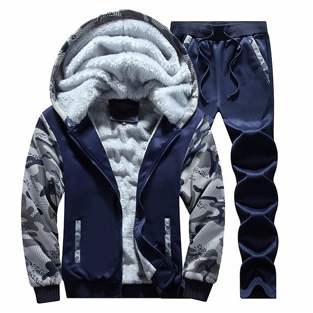 Men's Daily Activewear Set Camo / Camouflage Hooded Basic Hoodies ...
