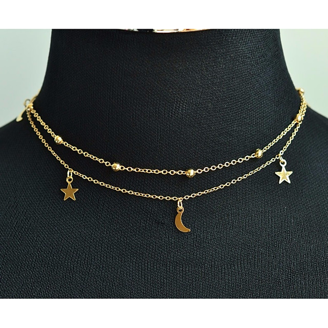 Naisten Layered Kaulakorut Charm Kaulakoru Tyylikas Jaljittaa Moon Tahti Kuunsirppi Naiset Tyylikas Makea Metalliseos Kulta Hopea 85 Cm Kaulakorut Korut 1kpl Kayttotarkoitus Haat Naamiaiset 6844522 2021 Hintaan 6 29