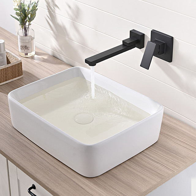 Waschbecken Wasserhahn - weit verbreitet / Design schwarz Wandmontage