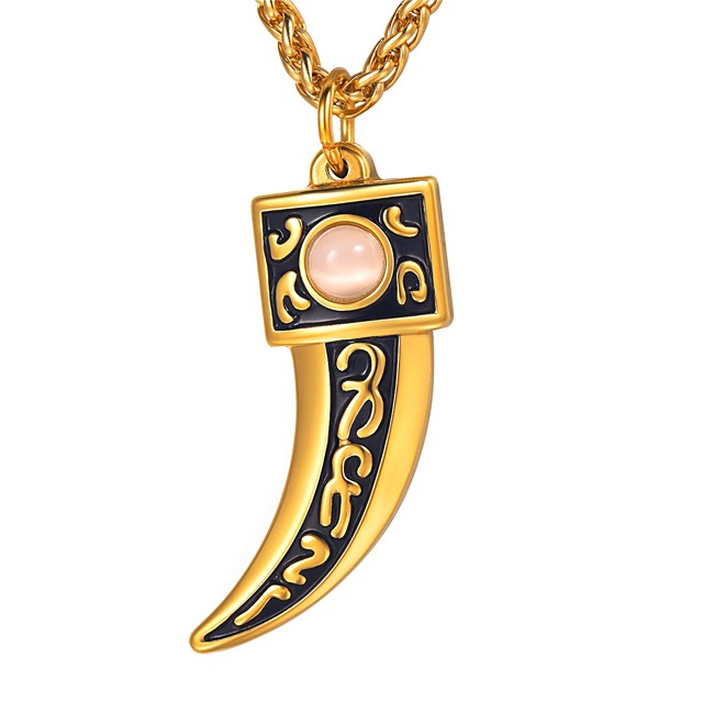 Men S White Cat Eye Pendant Necklace Engraved Knife Fashion Army Stainless Steel Gold Silver 55 Cm Jewelry 1pc For Gift Daily 7005464 2021 11 54 - Knife Pendant Necklace Engraved