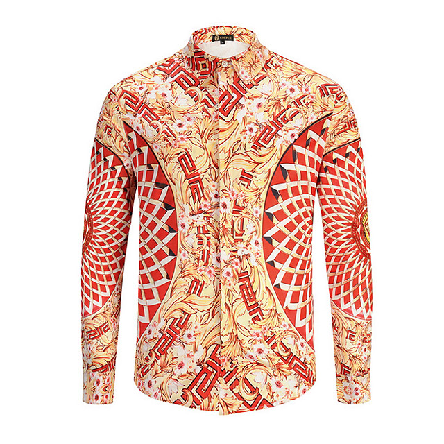 Chemise Homme, Graphique Chic de Rue Orange / Manches ...