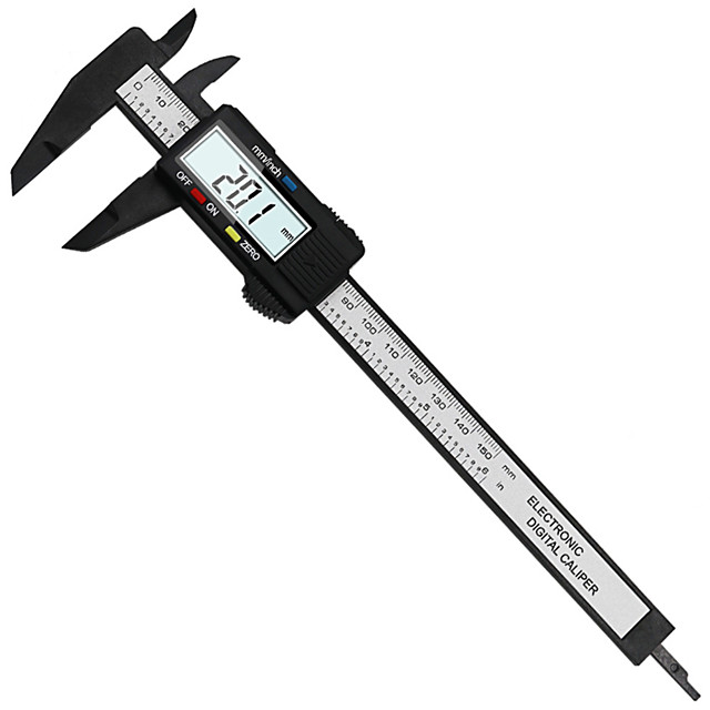 Trimming Shop Digital Vernier Caliper 150mm//6 Caliper LCD Digital Electronic Ruler Plastic Carbon Fiber Vernier Caliper Gauge Micrometer Measuring Tool with Large LCD Screen MM//Inch Conversion