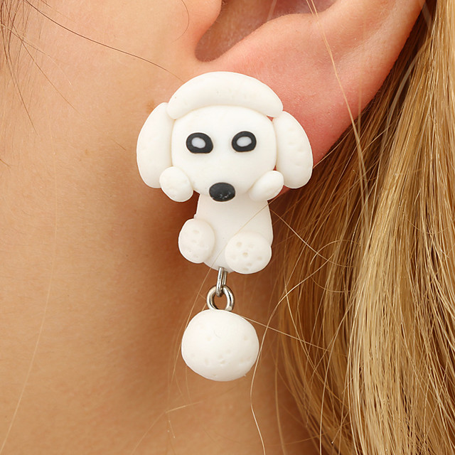 Damen Ohrring Gestlyte Ohrringe Vorne Hinten Hunde Tier nette Art Für