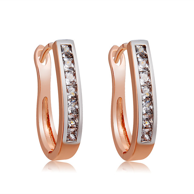 Para mujeres Rosa Oro Plateado Anillo De Cristal Claro