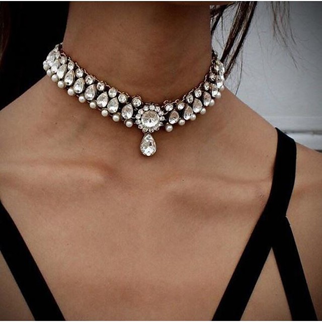 ladies silver choker necklace