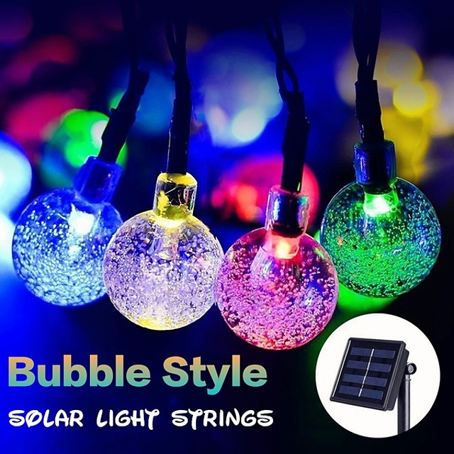 1 Set Led Lantern Solar Light String, Solar Powered Led Garden Lights Bubbles