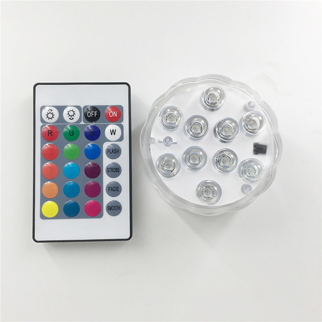 1 stks SMD5050 10 LED Remote Controlled RGB Onderdompelbaar Licht