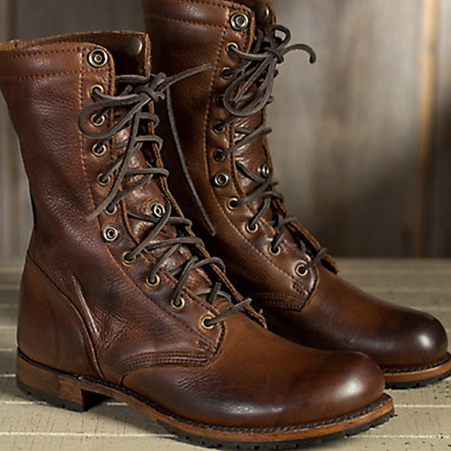 bottes mi mollet marron