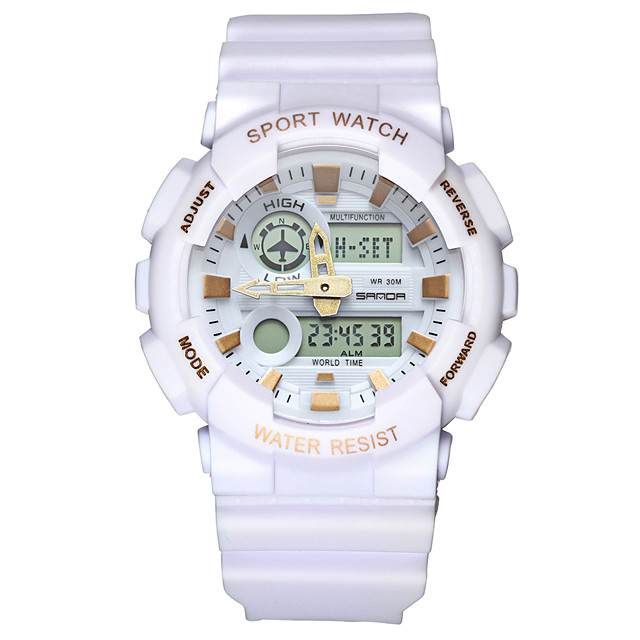 white digital waterproof watch