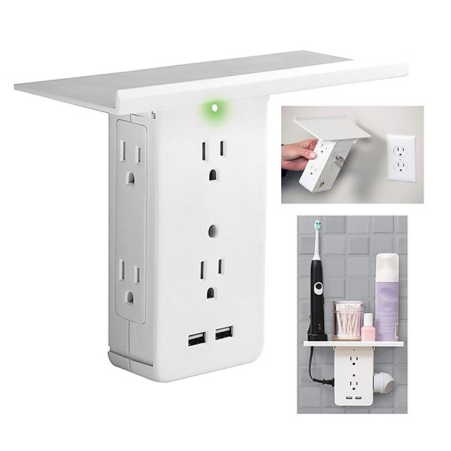 Switch Socket Rack Socket Shelf 6 Electrical Outlet Extenders USB