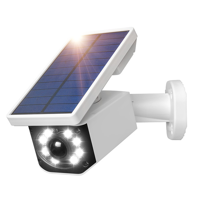 Fine Solar Light Outdoor Wireless Light Security Spotlights Solar Powered Camera Simulation Monitor for Porch Garden Driveway Pathway Simulation Camera Waterproof