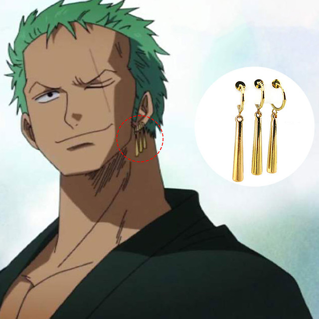 hot Anime One Piece Theme Roronoa Zoro Earrings Fashion Cartoon Jewelry Accessories Gift For Friends Fans