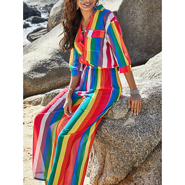 Women's Basic Rainbow Jumpsuit Rainbow Print 7919356 2021 ??? $49.99