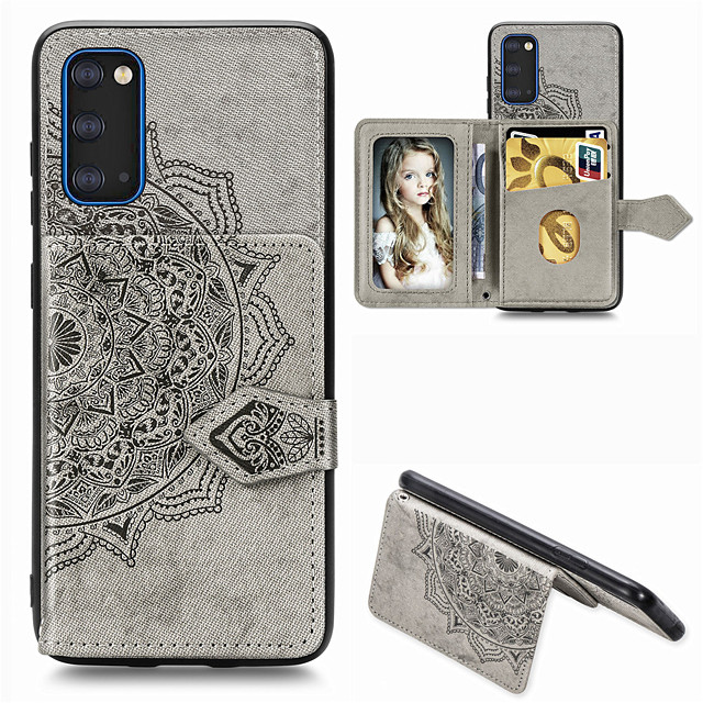 Mandala Embossed Magnetic Case For Samsung Galaxy S21 Plus S21 Ultra Pu Leather Wallet Case Multifunction