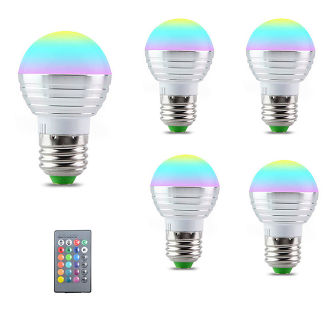 5pcs E27 E14 LED Bulb RGB Lamp 110V 220V 3W RGBW LED Light Bulb 16