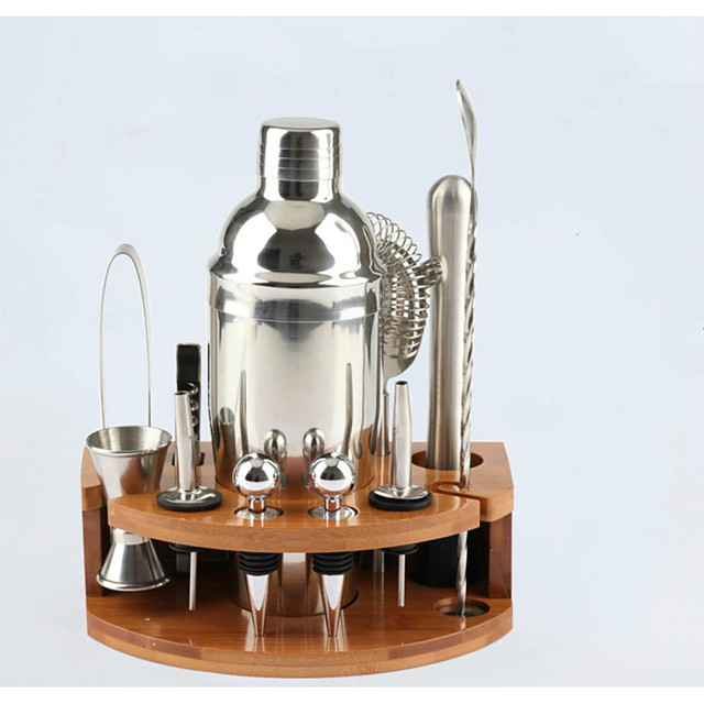 Support De Kit De Barman, Shaker à Cocktail En Bois De Bambou Support 1006752