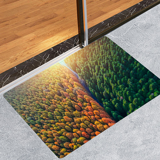 Frühling und Herbst Wald Digitaldruck Bodenmatte moderne Badematten