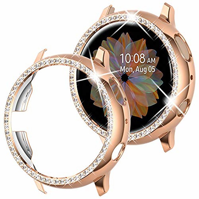 Compatible samsung galaxy watch active 2 case bling 40mm, women girl crystal diamond watch bezel