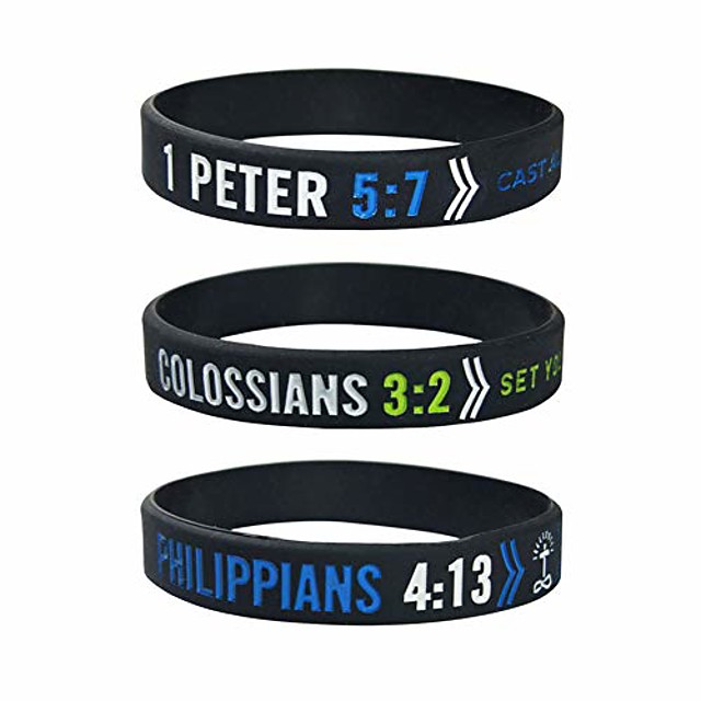 Lf 3kpl Miesten Musta Kumi Silikoni Herran Rukous Raamatun Jae Kristitty Kolosilainen Peter Filippiinit Rannekoru Silikoni Pyhien Kirjoitusten Rannekkeet Urheilukasteen Ulkoiluun 8429484 2021 Hintaan 5 24