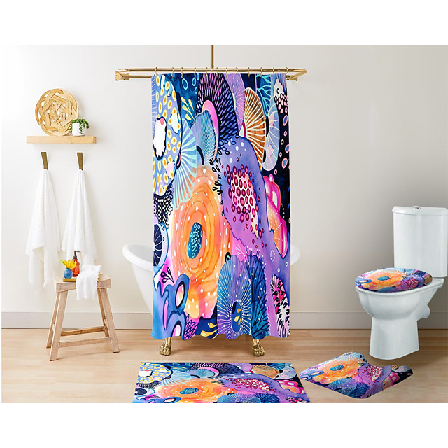 Persönlichkeit Design Comic Muster Blumendruck Badezimmer Duschvorhang
