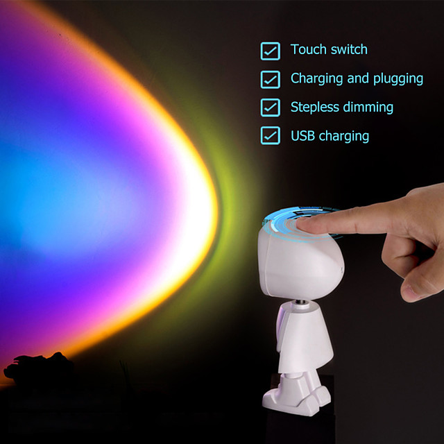 Sunset Lamp Tik tok Sunset Projection lamp USB 360° Led Projector Night