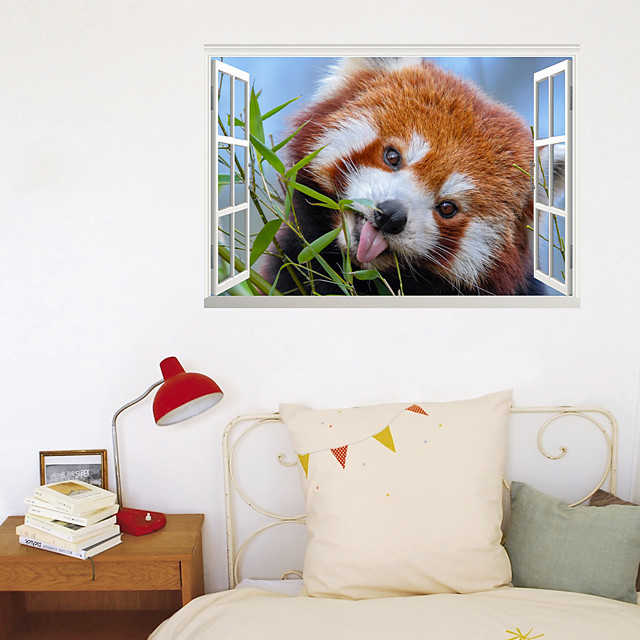 3d gefälschte fenster niedlicher panda koala bambus hause kinderzimmer