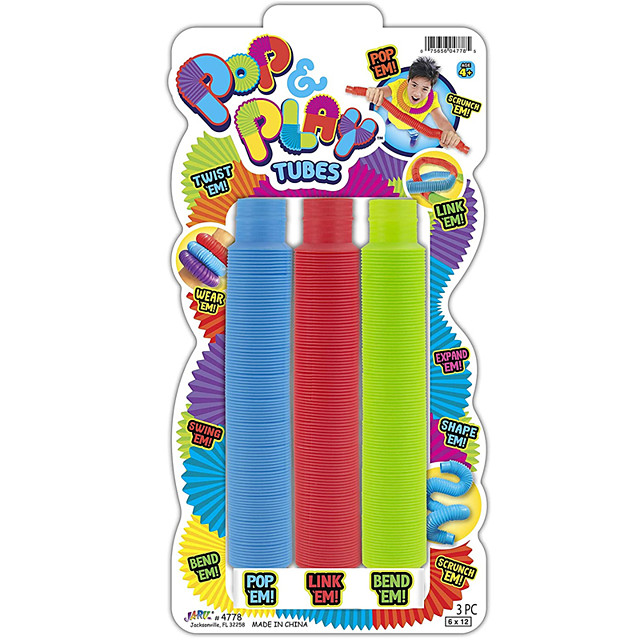 10pcs Fidget Pop Tube Toys Sensory Stretch Tubes Pipe Tools Decompression Stress 