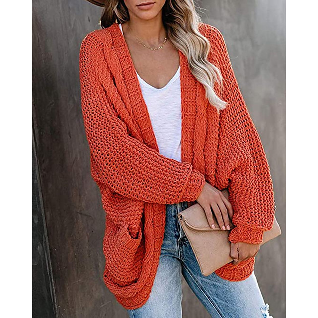 Damen Strickjacke Langarm - V-Ausschnitt Cardigan Für Herbst & Winter