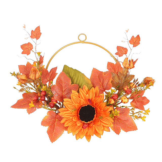 Simulare Coroane De Flori De Floarea Soarelui Simulare Decor Agățat De Perete Ziua Recunostintei Fier Forjat Coroană Frunze De Arțar Decor Pentru Decor Acasă Fermă Fereastră Interioară In Aer Liber 8789008 2021 22 94