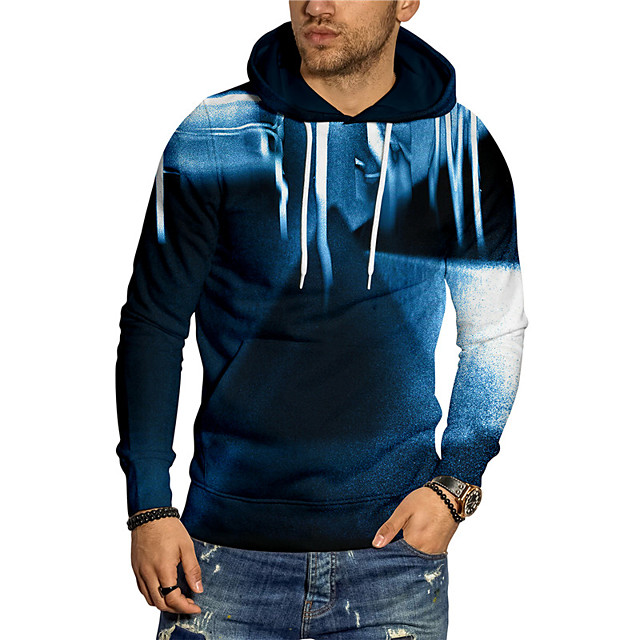 Unisex Hoodies Sweatshirt 3D Printing Creative Round Neck Pockets Casual Blouse 