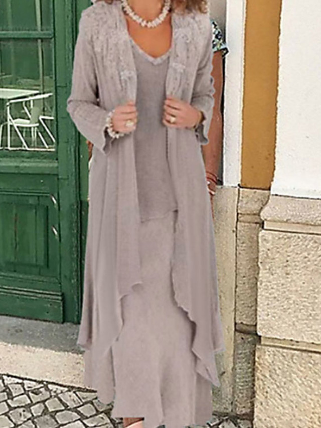 wrap mother of the bride dress