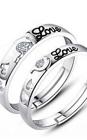 Coppia Anello,Anelli Con Nodo D'amore,2 Pezzi Anello Regolabile In