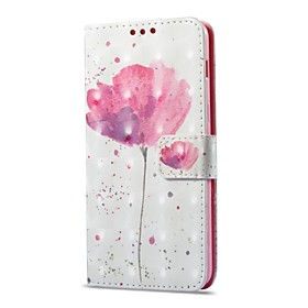 Case For Samsung Galaxy A8 2018 / A8 2018 Card Holder / with Stand / Flip Full Body Cases Flower Hard PU Leather