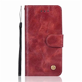 Case For Samsung Galaxy J7 (2017) / J7 (2016) / J7 Wallet / Card Holder / Flip Full Body Cases Solid Colored Hard PU Leather