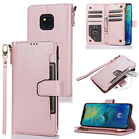 Case For Huawei P20 P20 Lite P20 Pro P30 P30 Lite P30 Pro P40 Mate 20 Mate 20 Lite Mate 20 Pro Card Holder Flip Magnetic Full Body Cases Solid Colored PU Leather