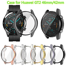 Screen Protector Case for Huawei Watch GT2 46MM 42MM TPU Rugged Bumper Case Cover All-Around Protective Plated Bumper Shell Accessories Scratch-Proof Compatible