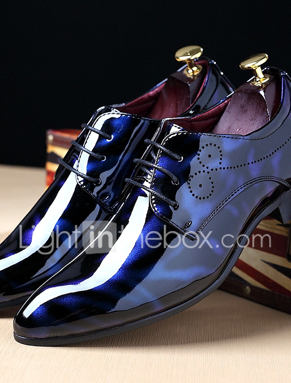 blue patent leather shoes mens