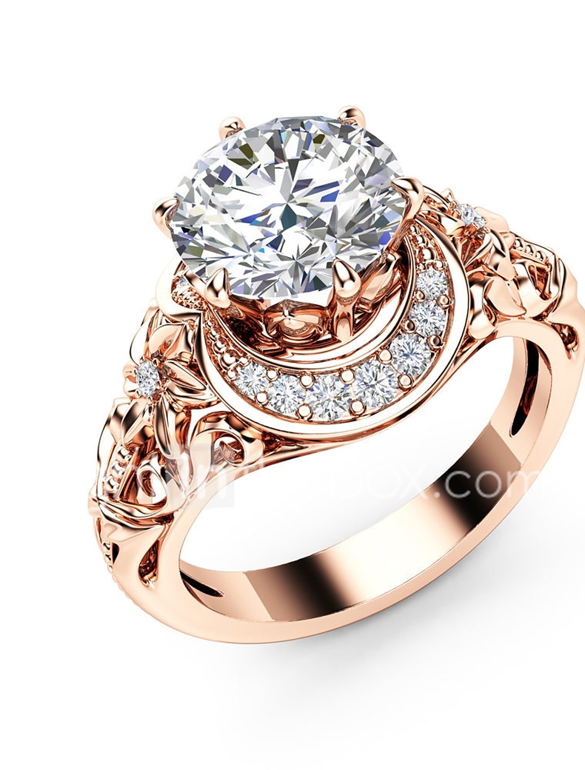 synthetic diamond engagement ring