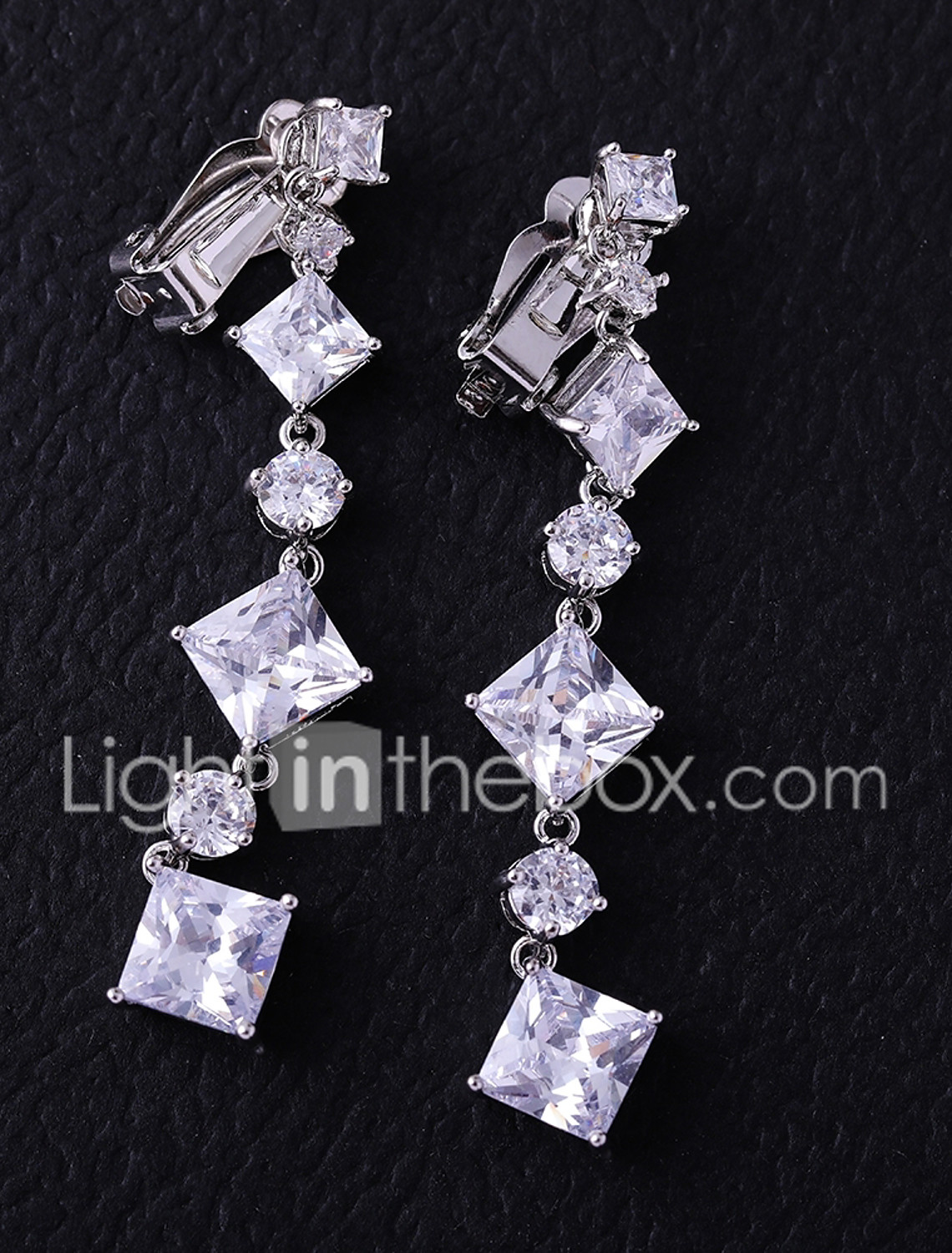 SUMMER LOVE 7 and 11 Crystals Ear Cuffs Hoop Climber Plated White Gold Zircon Silver Tone Hypoallergenic Earrings